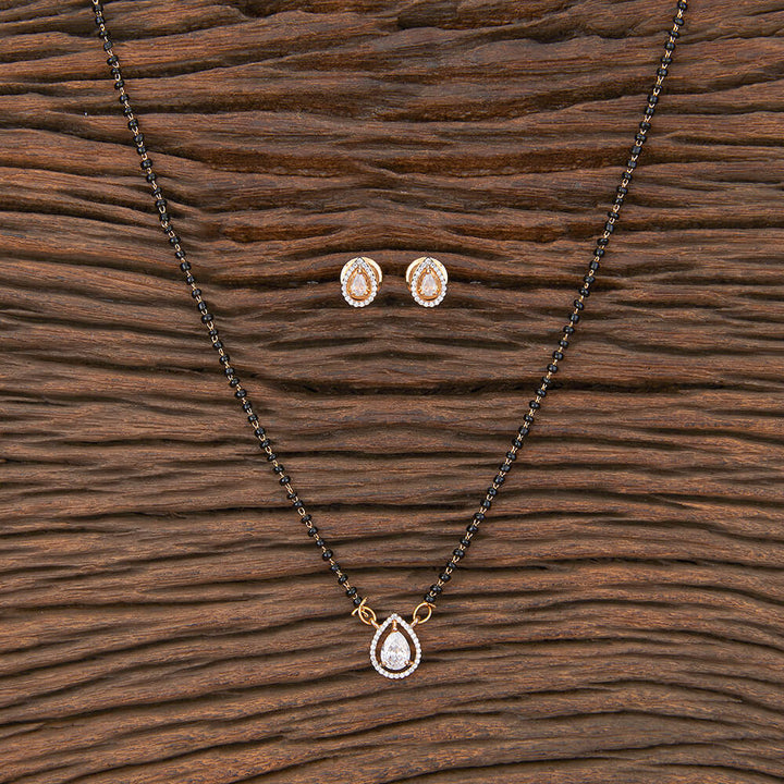 Cubic Zirconia Delicate Mangalsutra With 2 Tone Plating 427522