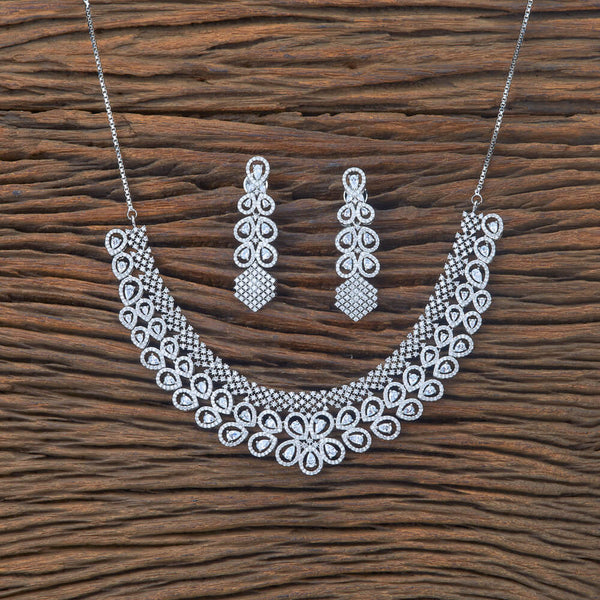 Cubic Zirconia Classic Necklace With Black 2 Tone Rhodium Plating 427960