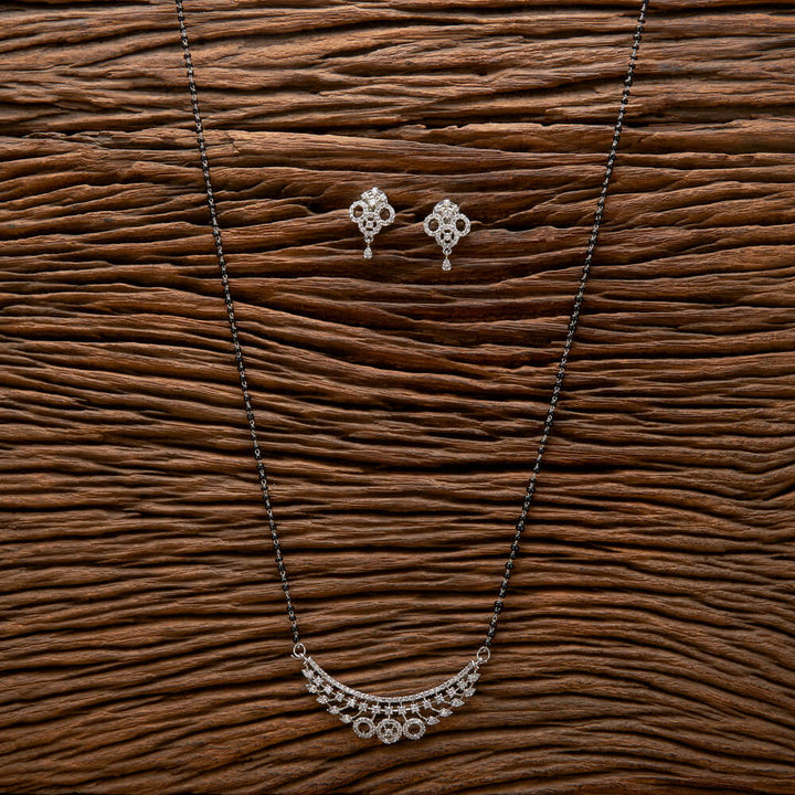 Cubic Zirconia Delicate Mangalsutra With 2 Tone Rhodium Plating 428510
