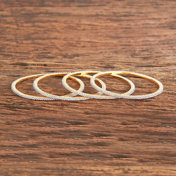 Cz Delicate Bangles With 2 Tone Rhodium Plating 428566