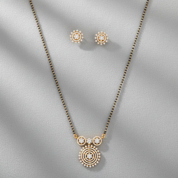 428653 Cz Tanmaniya Mangalsutra With 2 Tone Plating