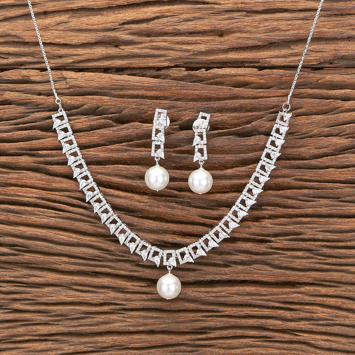 Cubic Zirconia Moti Necklace With Gold Plating 428697