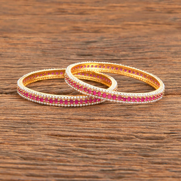 Cz Moti Bangles With Gold Plating 428764