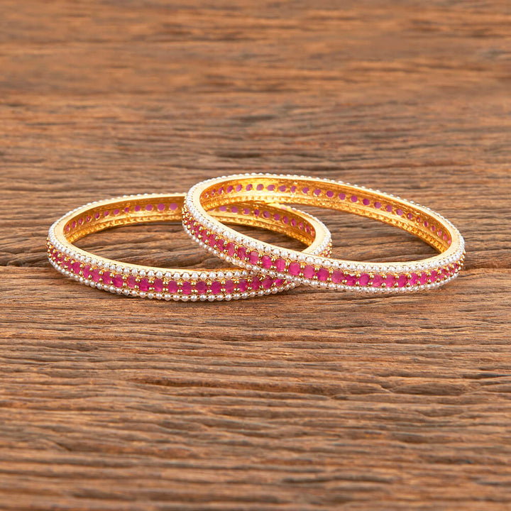 Cz Moti Bangles With Gold Plating 428764