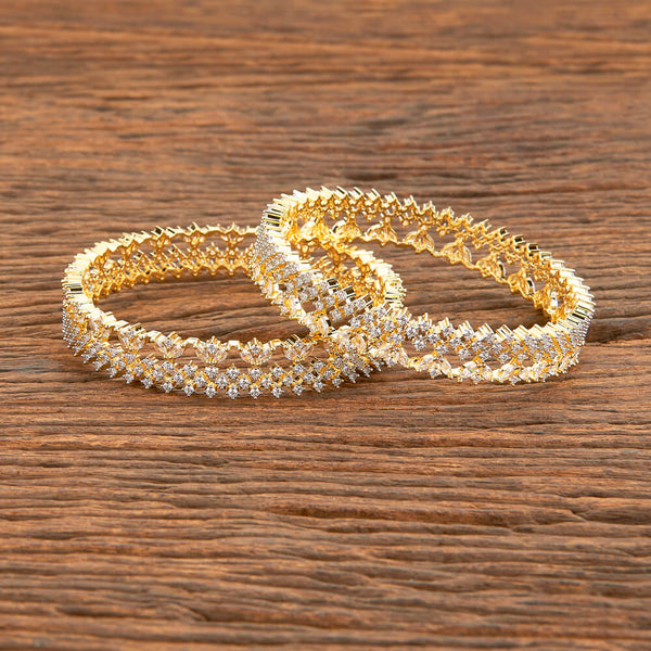 Cz Classic Bangles With 2 Tone Plating 428804