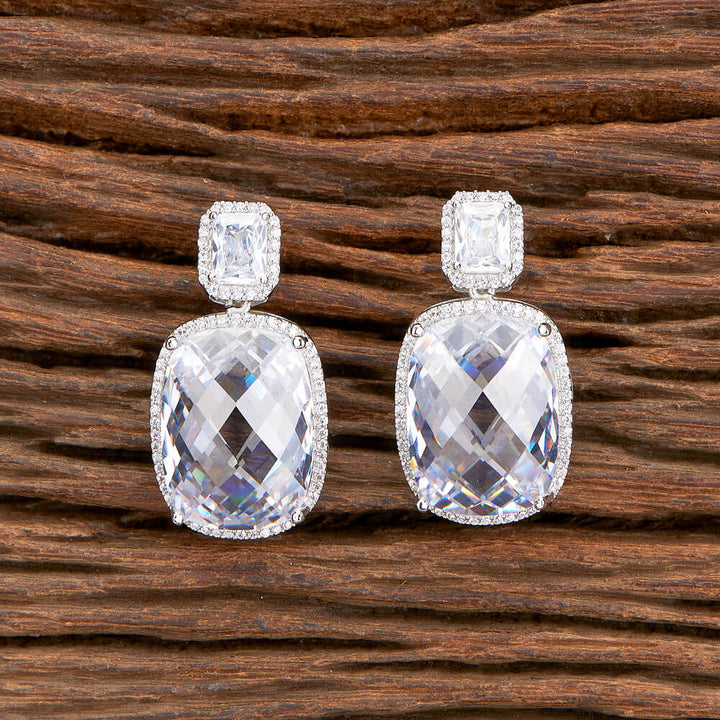 Cz Stone Earring With Rhodium Plating 428870