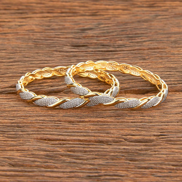 Cz Classic Bangles With 2 Tone Plating 428935