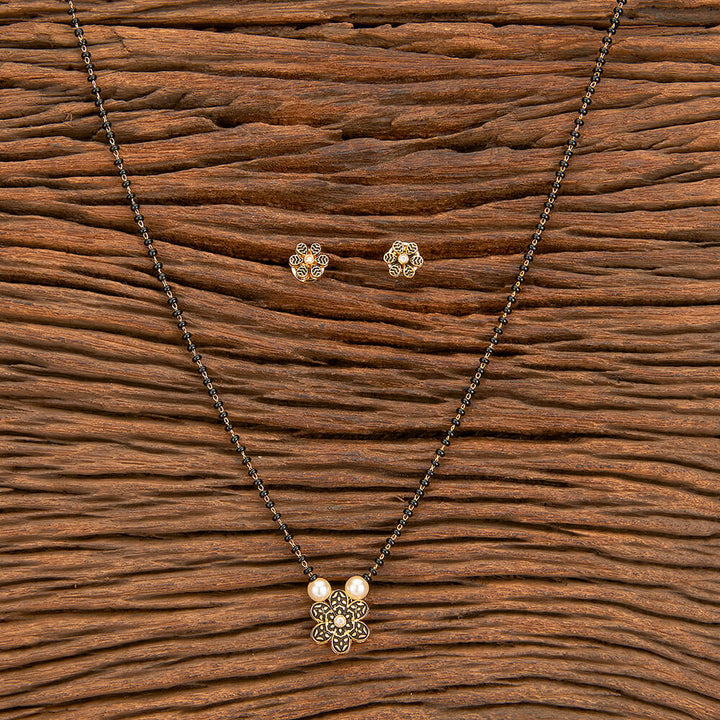 Cz Tanmaniya Mangalsutra With Gold Plating 428975