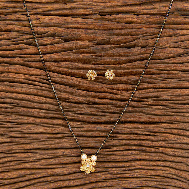 Cz Tanmaniya Mangalsutra With Gold Plating 428975
