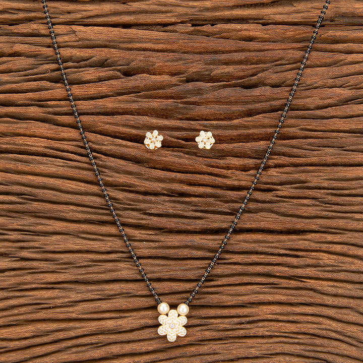 Cz Tanmaniya Mangalsutra With Gold Plating 428975