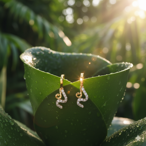 429004 American Diamond Delicate Nose Ring With 2 Tone Gold Rhodium Plating