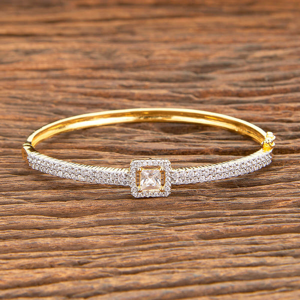 American Diamond Delicate Kada With 2 Tone Rhodium Plating 429193