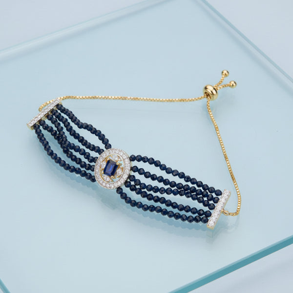 429201 American Diamond Bandhai Bracelet With 2 Tone Plating