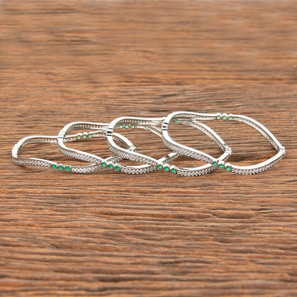 American Diamond Classic Bangles With Rhodium Plating 429281