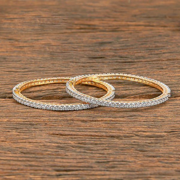 Cz Delicate Bangles With 2 Tone Plating 429571