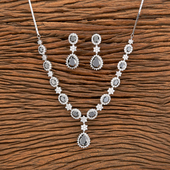 Cubic Zirconia Classic Necklace With Rhodium Plating 429656