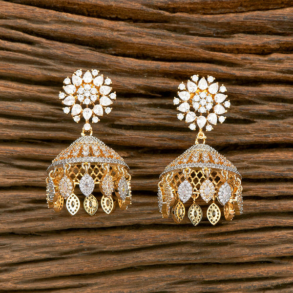 429688 Cubic Zirconia Classic Jhumki With 2 Tone Rhodium Plating
