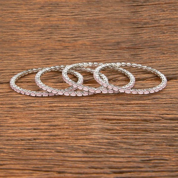 Cubic Zirconia Classic Bangles With Rhodium Plating 429719