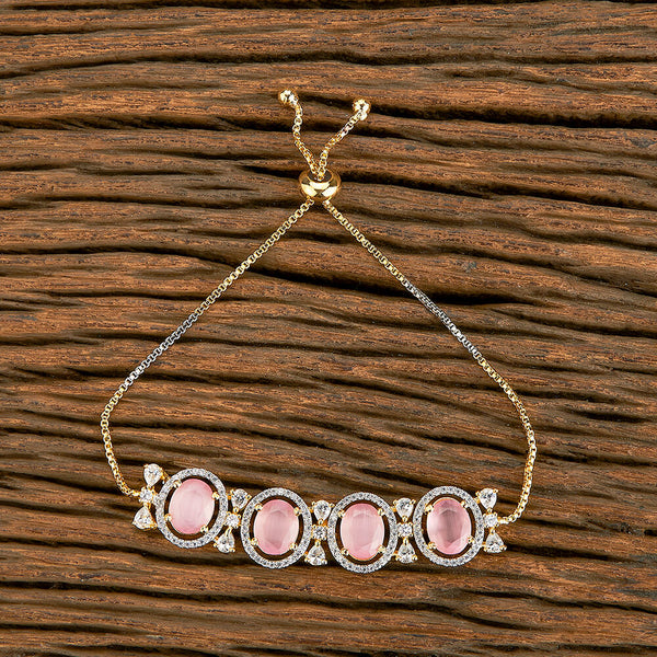 429870 American Diamond Classic Bracelet With 2 Tone Plating