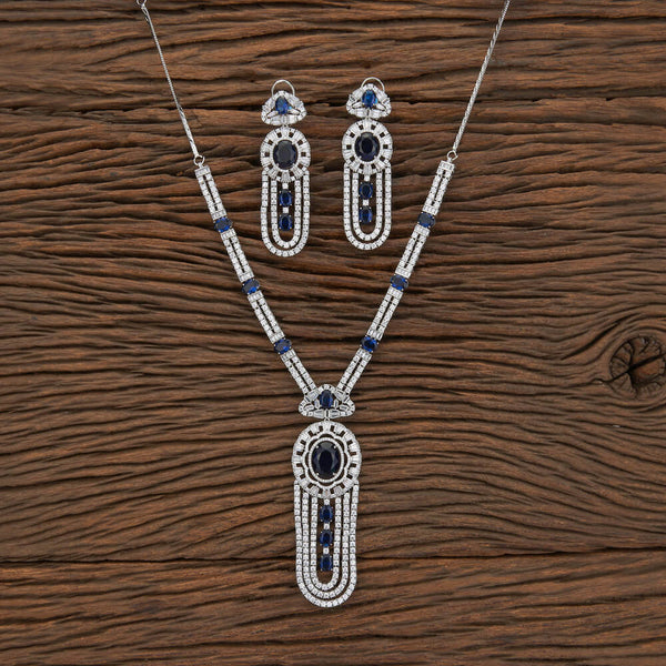 Cz Classic Necklace With RhodiumPlating 430044