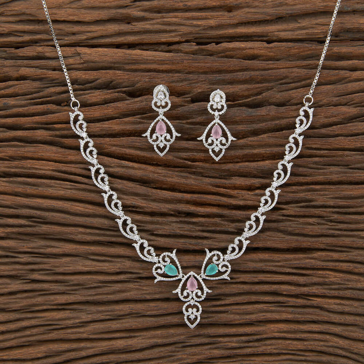 Cz Delicate Necklace With RhodiumPlating 430080