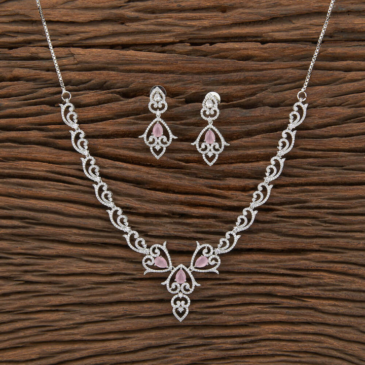 Cz Delicate Necklace With RhodiumPlating 430080