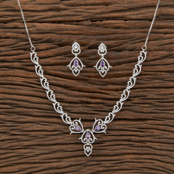 Cz Delicate Necklace With RhodiumPlating 430080