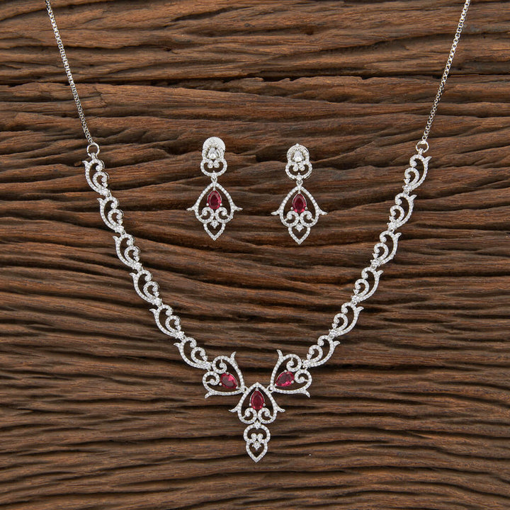 Cz Delicate Necklace With RhodiumPlating 430080