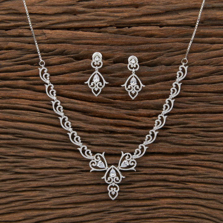 Cz Delicate Necklace With RhodiumPlating 430080