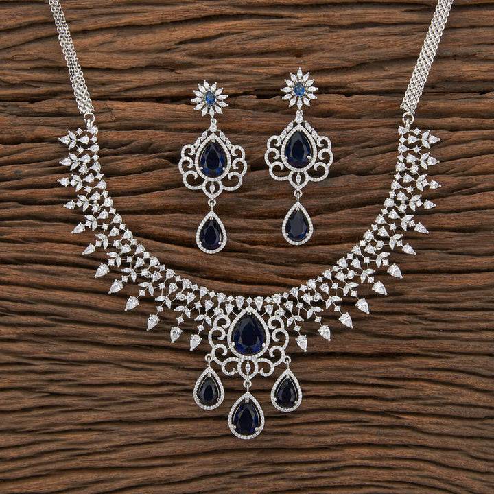 Cz Classic Necklace With RhodiumPlating 430081