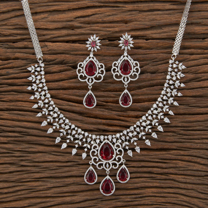 Cz Classic Necklace With RhodiumPlating 430081