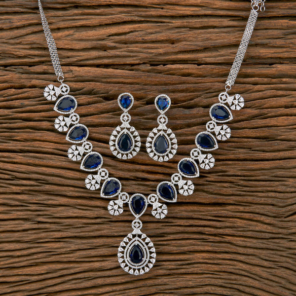 Cz Classic Necklace With Rhodium Plating 430127