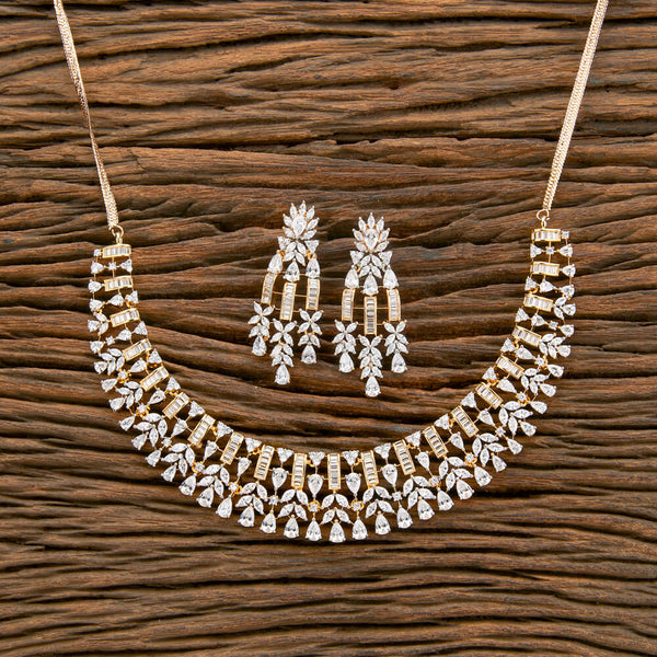 Cz Classic Necklace With Rhodium 2 Tone Plating 430272