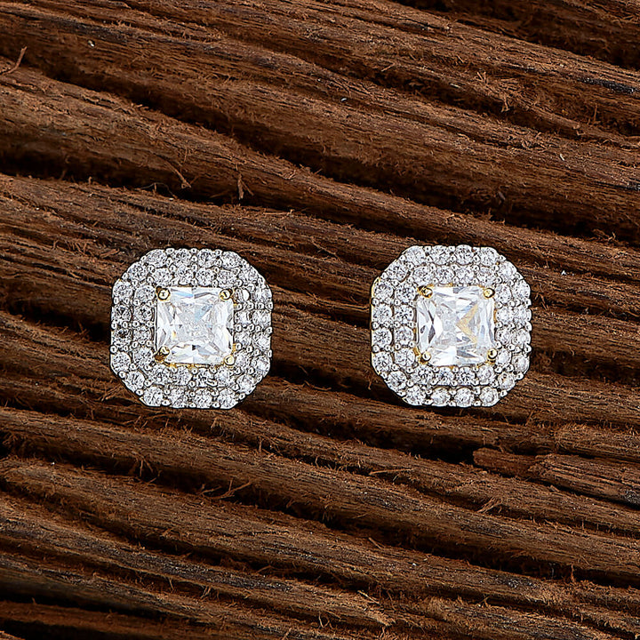 Cz Delicate Tops With Rhodium 2 Tone Plating 430360