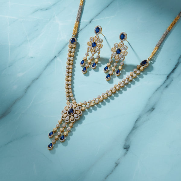 430388 Cubic Zirconia Classic Necklace With 2 Tone Plating