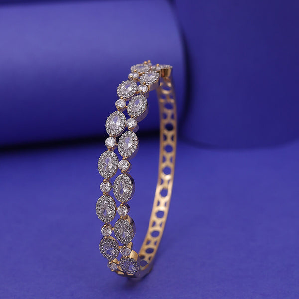 Cubic Zirconia Classic Kada With Black 2 Tone Rhodium Plating 430417