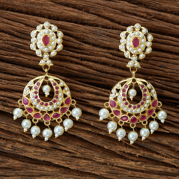 Cubic Zirconia South Indian Earring With Gold Plating 430437