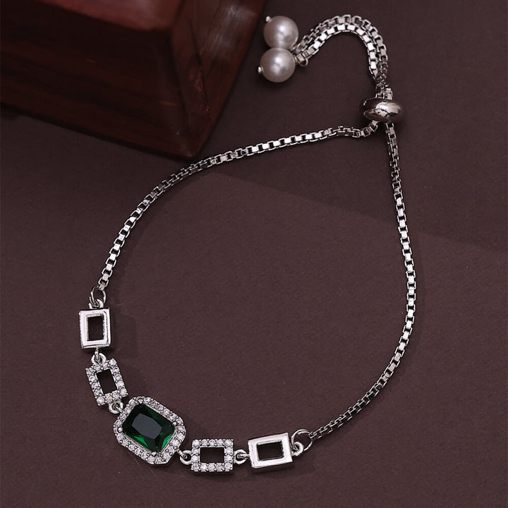 Cubic Zirconia Classic Bracelet With Rhodium Plating 430603
