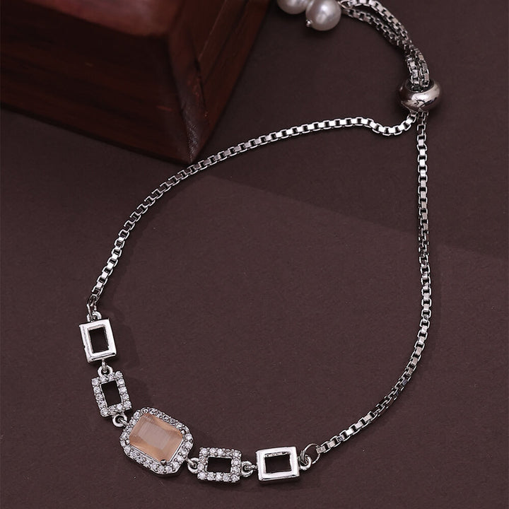 Cubic Zirconia Classic Bracelet With Rhodium Plating 430603