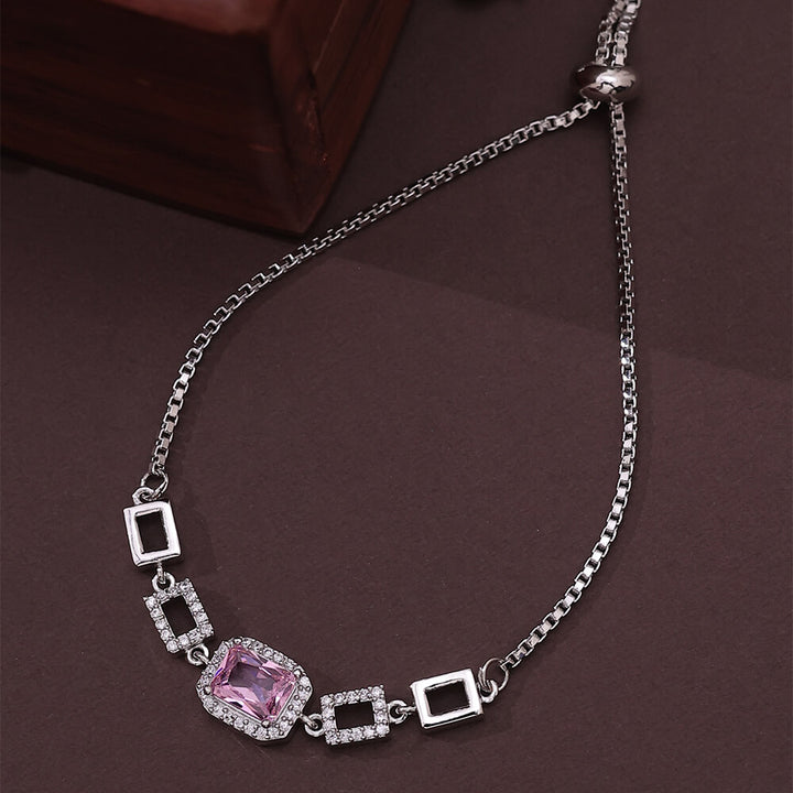 Cubic Zirconia Classic Bracelet With Rhodium Plating 430603