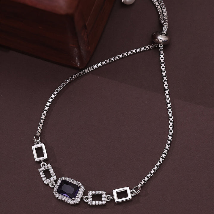 Cubic Zirconia Classic Bracelet With Rhodium Plating 430603