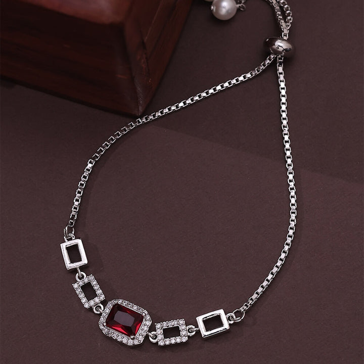 Cubic Zirconia Classic Bracelet With Rhodium Plating 430603