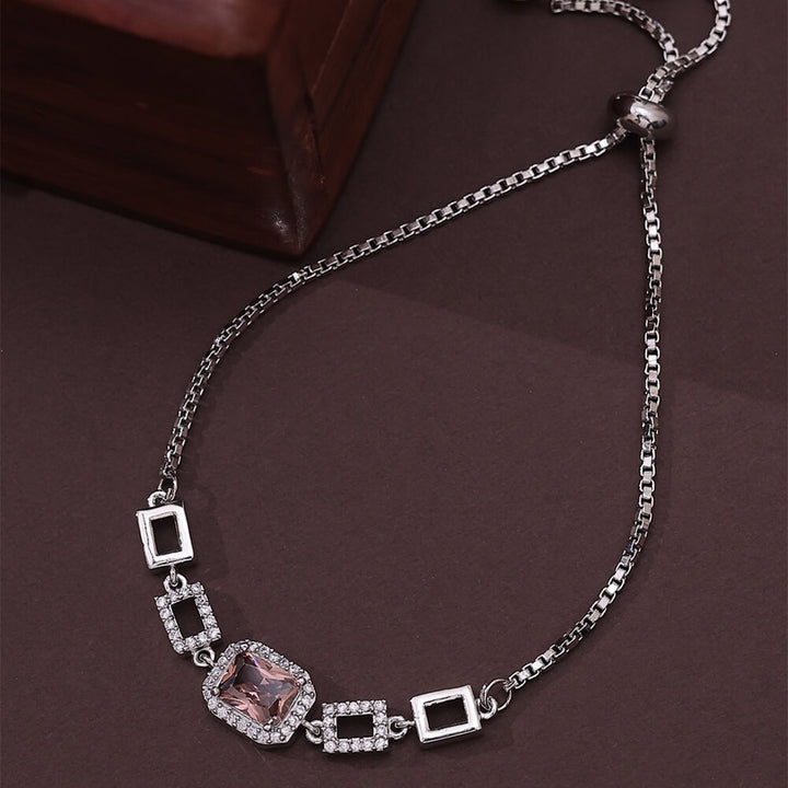 Cubic Zirconia Classic Bracelet With Rhodium Plating 430603