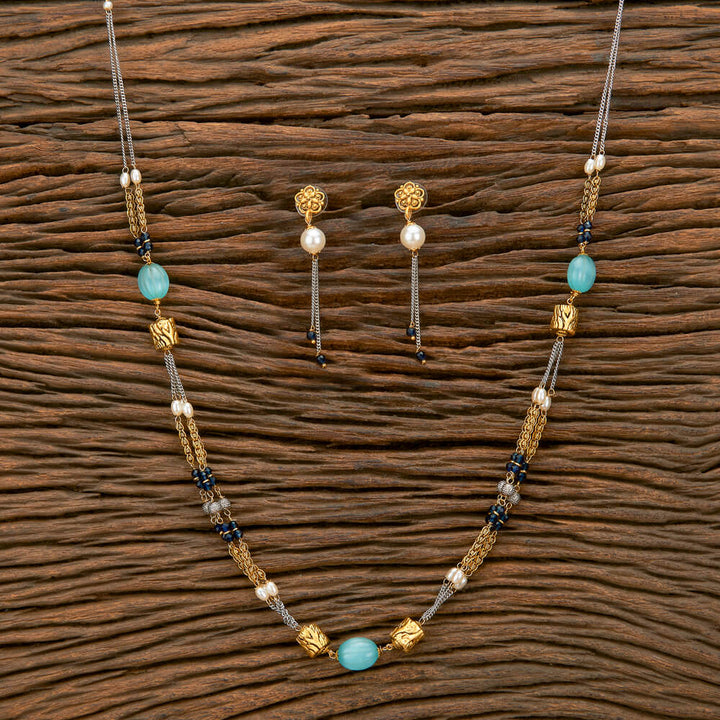 Cz Classic Mala Necklace With 2 Tone Plating 430627