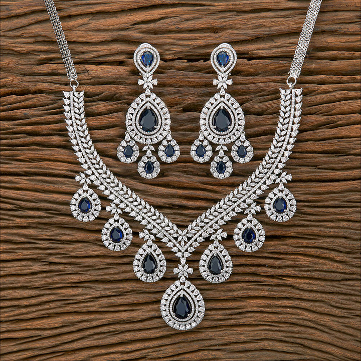 Cz Classic Necklace With Rhodium Plating 430840