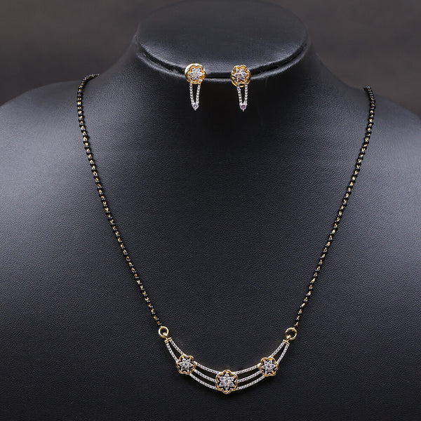 Antique Classic Mangalsutra With Gold Rhodium 2 Tone Plating 430951