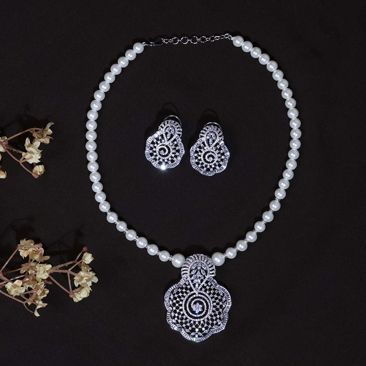 Antique Classic mala necklace With 2 Tone Rhodium Plating 431004