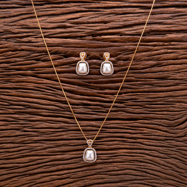 Cz Classic Pendant Set With 2 Tone Plating 431028