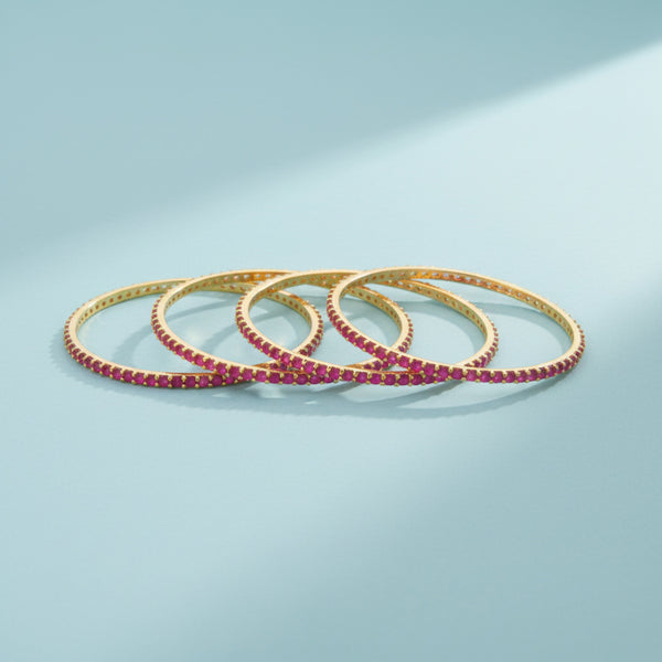 431232 American Diamond Classic Bangles With Gold Plating