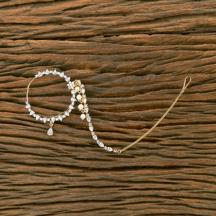 American Diamond Classic Nose Ring With 2 Tone Rhodium Plating 431277